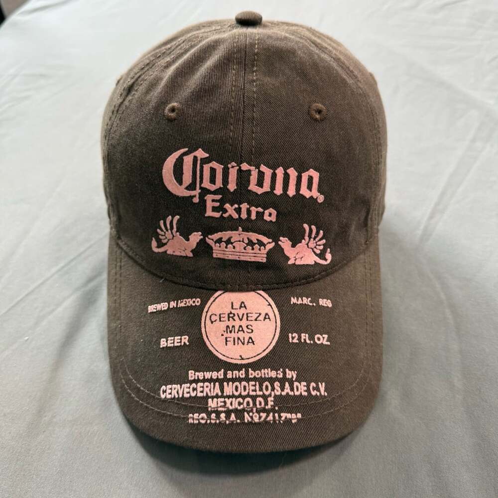Concept One Accessories Corona Extra Beer Distressed Brown Adjustable Cap Hat